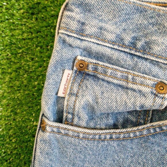 CARHARTT RELAXED FIT BS17 MENS JEANS LIGHT BLUE DENIM 44X30 WORK OUTDOOR - Picture 2 of 6